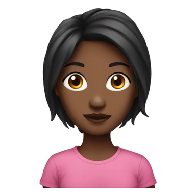 Long black hair black girl pink tee sticker