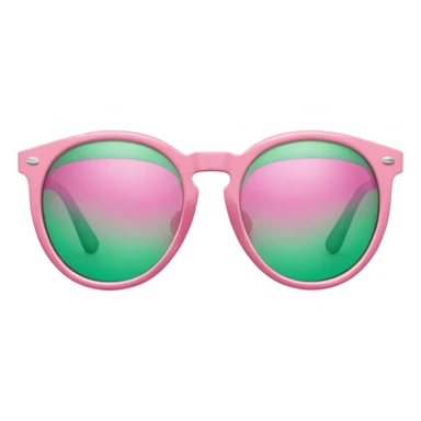 Sunglasses with the number 67 pink and green sticker