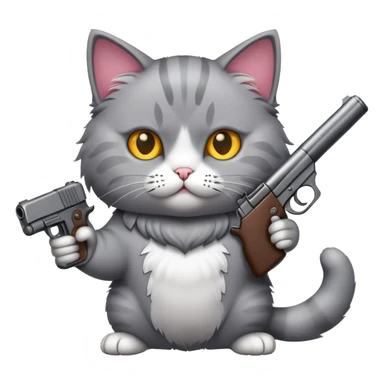 cat with a gun sticker