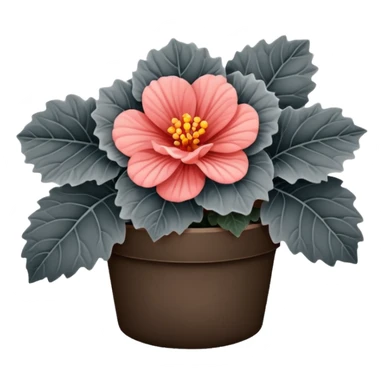 super realistic grey begonia sticker