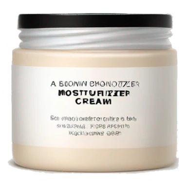 body moisturizer cream pot with label beige sticker