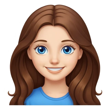 smiling girl portrait with long hair blue eyes  sticker