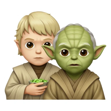 Yoda teaching Luke skywalker from "Star Wars" the movie sticker