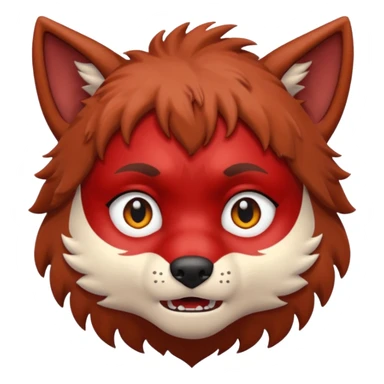 Wolf Boy Red Scared sticker