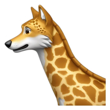 Un loup sur une girafe sticker