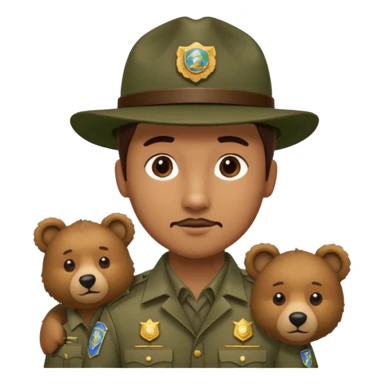 Park ranger and bear sticker