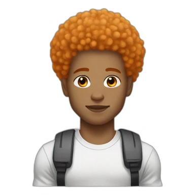 Light skin afro Orangehair gym sticker