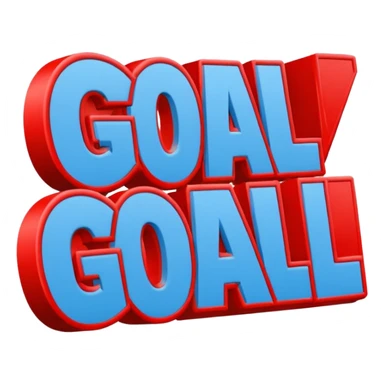 Word “Goal” sign comic style blue (#00A3E0) and red (#F9423A)  sticker
