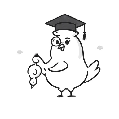 Add a graduation cap to the clever chicken, hand drawn doodle style. sticker