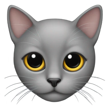 black cat face with big black eyes sticker