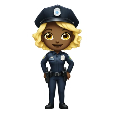 Black light girl dressed as police sticker