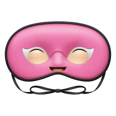 sleep mask emoji, pink color, cute expression sticker