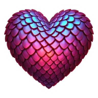 dark warm iridescent scaly heart symbol  sticker