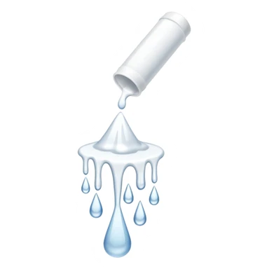 individual white glue white drops falling and dripping out of a tube sticker