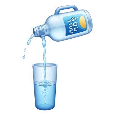 bottle of water being poured out sticker