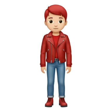 Boy in leather jocket, full body, different color leather jocket, close up sticker