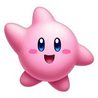 cute happy Kirby jumping on a star sticker
