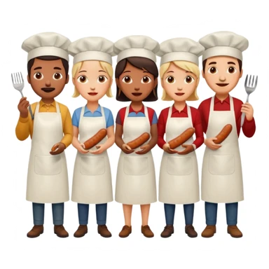 sausage eating people sticker