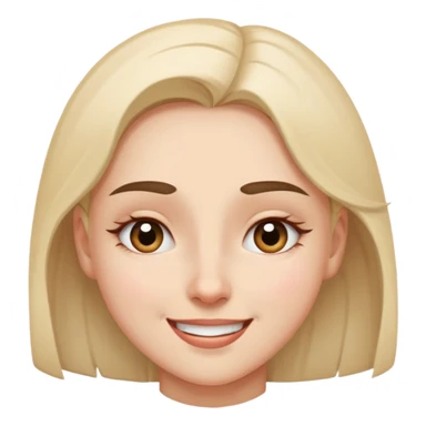 girl with one eye almost closed and the other one open and one eyebrow raised and smiling sticker