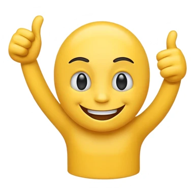 Proud emoji with a big silly happy smile two thumbs up sticker