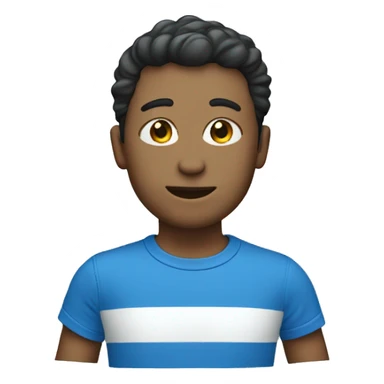 blue t-shirt with white stripe sticker