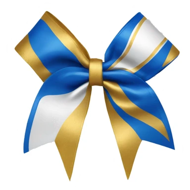Blue and gold and white cheerleading bow sticker