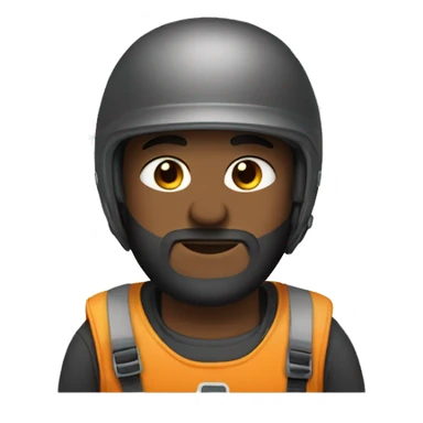 semi black boy with beard wearng half face motor helmet sticker