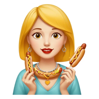 Female earing 3 hotdogs sticker