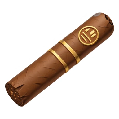 Emoji-style cigar icon, dark brown wrapper, subtle smoke, minimalistic, clean silhouette, metal details, no gold details sticker