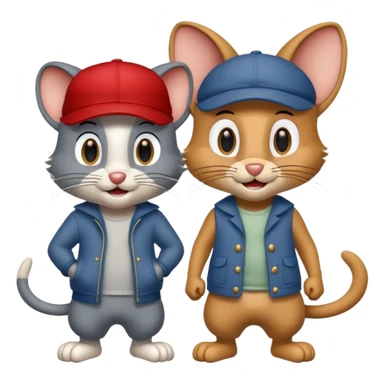 tom & Jerry  with cap  sticker