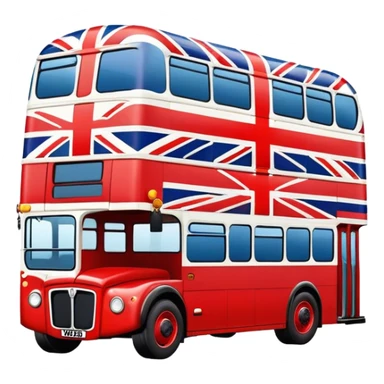 Union Jack flag, double decker bus sticker
