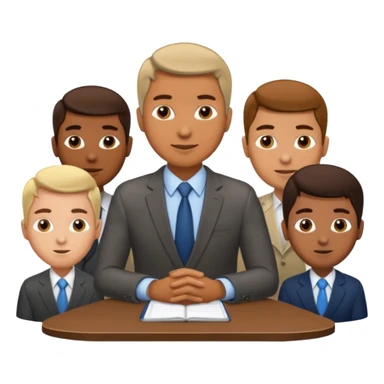 a man in a meeting with other sticker