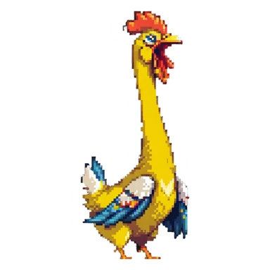 shouting long neck yellow chicken sticker