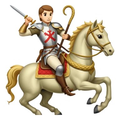 St.george in the top of horse Killing serpent  sticker