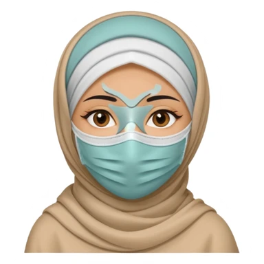 cover face mask arab woman with hijab sticker