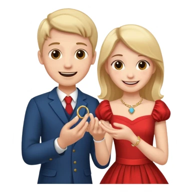 🧎‍♂️‍➡️💍💃 a boy parposing a girl sticker