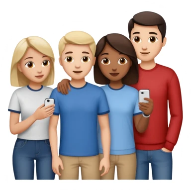 Three friends talking and looking each other, please keep 4th wall. sticker