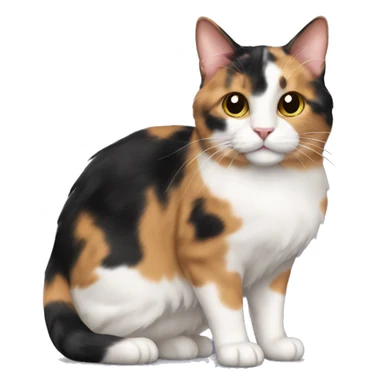 Calico bobtail cat sticker