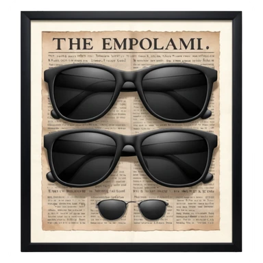 Sunglasses on newspaper sticker