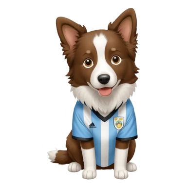 Border collie marrom usando camisa da Argentina  sticker