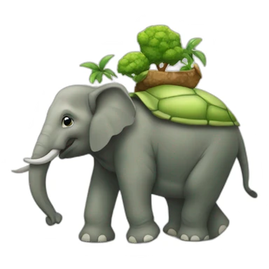 Tortue sur elephant sticker
