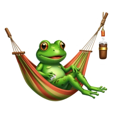 Frog smoking while in hammock sticker
