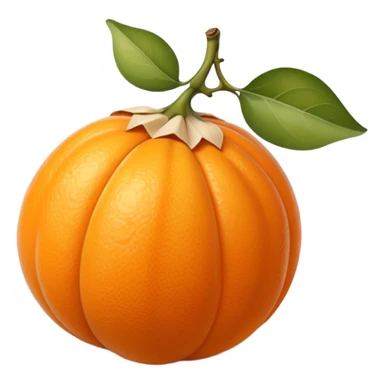 small orange fruit nestled in a delicate, papery husk partially peeled back to reveal glossy round berry inside, husk pale beige, veined, slightly translucent, curled edges, fruit smooth and vibrant, soft lighting, subtle shadows, emoji scale sticker