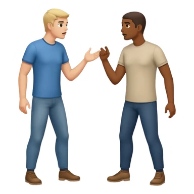 two men arguing full body sticker