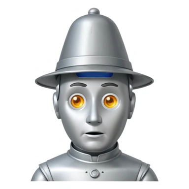 Tin man with hat looking puzzled sticker