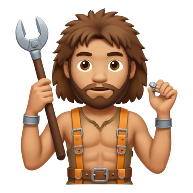 Caveman in a toolbelt sticker