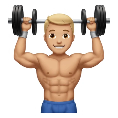 glorious gentlemen moustache lifting heavy weights and smiling sticker