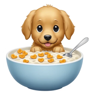 dog in a bowl of cereal sticker