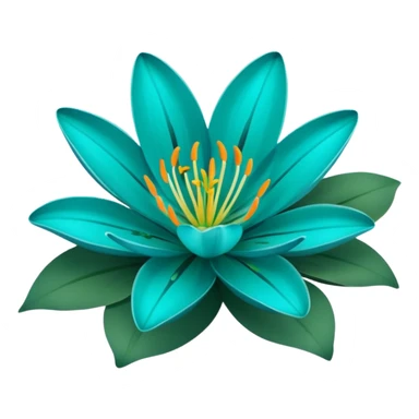 teal lily sticker