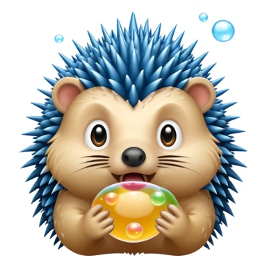 Porcupine blowing bubbles sticker